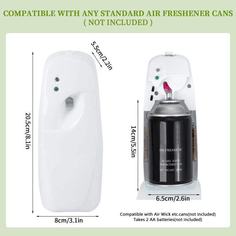 Bigwe Automatic Air Freshener Dispenser  Home indoor Wall-mounted Automatic Adjustable Fragrance Aerosol Sprayer for Bathroom  Hotel  Office and Public Area White Air Freshener Spray Refill not included - Image 2